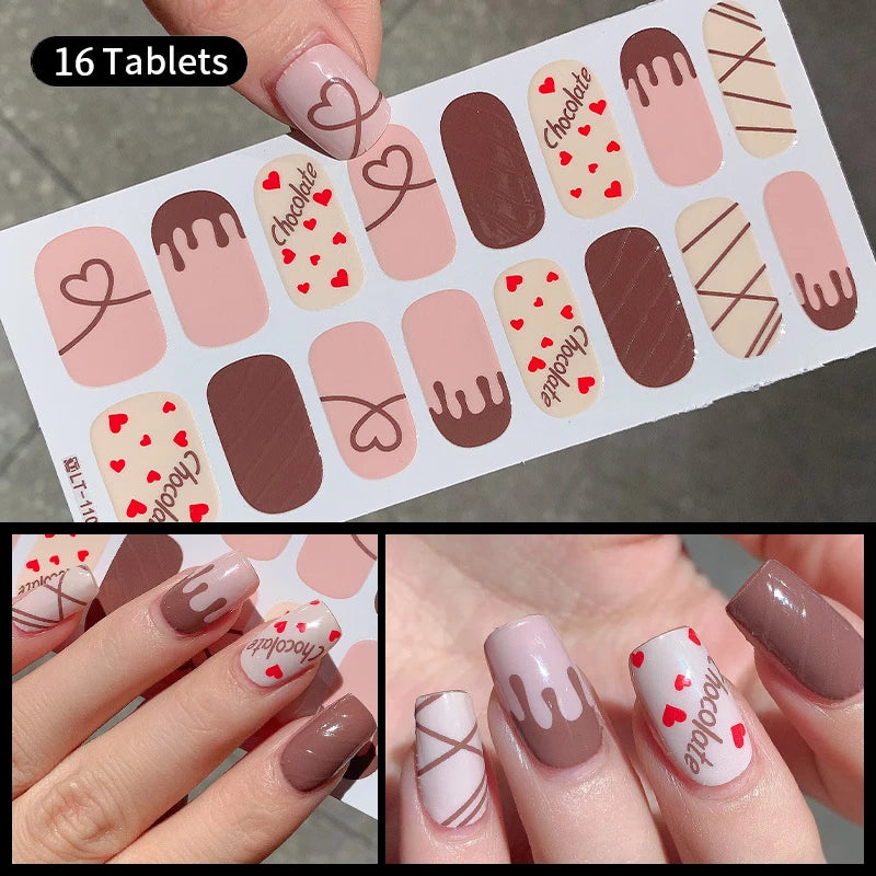 Fullcover Nail Sticker – Modische selbstklebende Nagelfolien mit Glitzer 2.