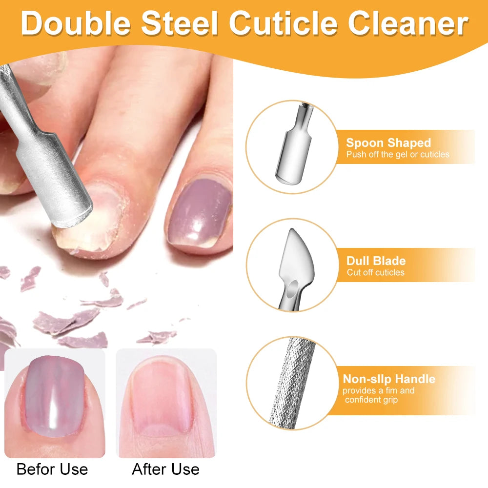 Dreieckiger Edelstahl-Gelentferner – Cuticle & Nagelhautschieber für UV-Gel & Nagelpflege