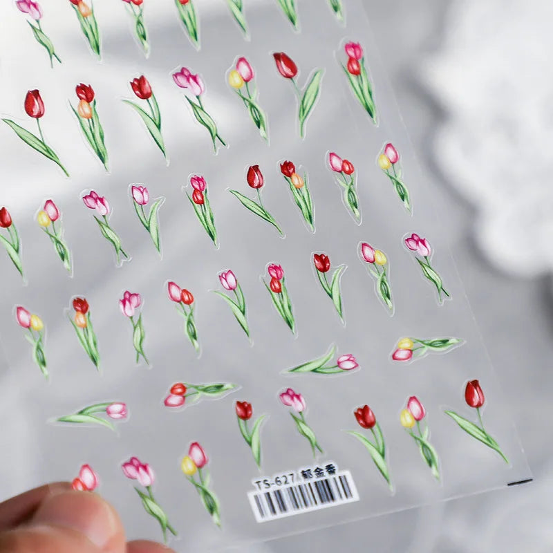 Sonnenblumen Nail Sticker – 3D Sommerblumen für kreative Nailart