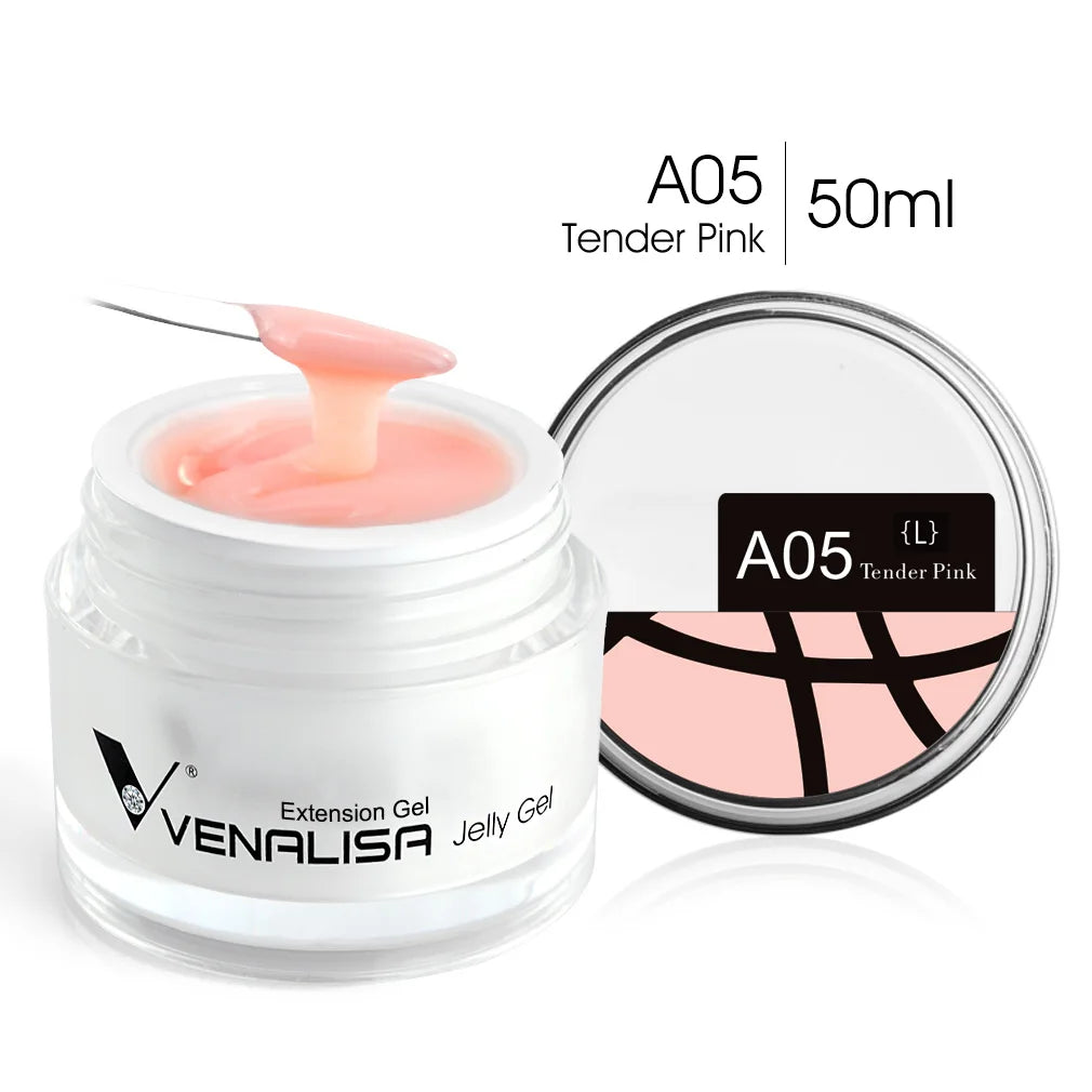 Venalisa Builder Jelly Gel – 50ml Rose Pink, Selbstglättend, UV/LED