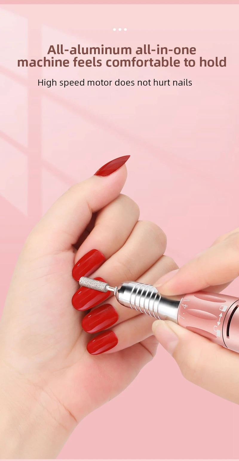 Elektrische Nagelfräse Set 35000 RPM mit LED-Display – Profi Schleifgerät für Maniküre & Pediküre