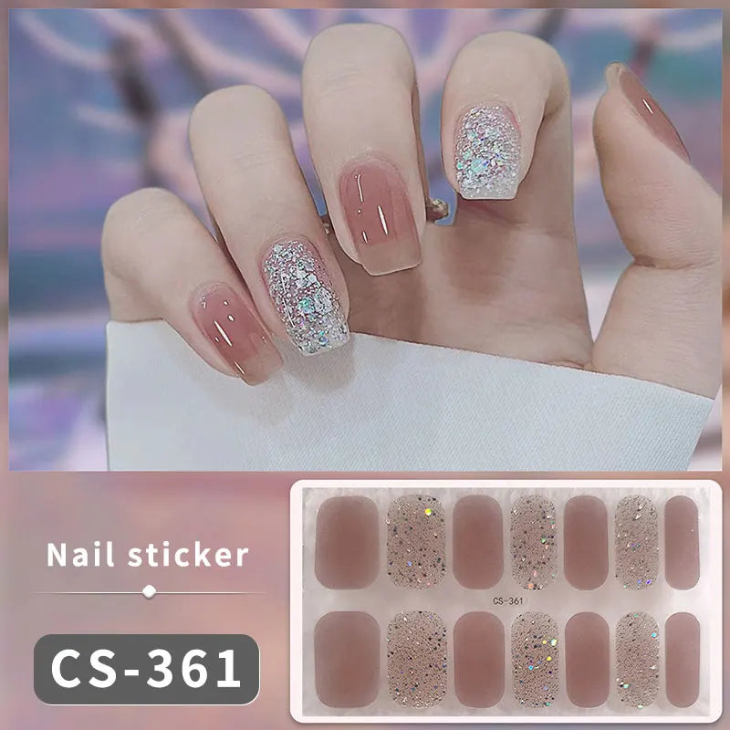 14-teilige Nagelfolien „Pastell Rainbow“ – Selbstklebende Full Cover Nail Wraps