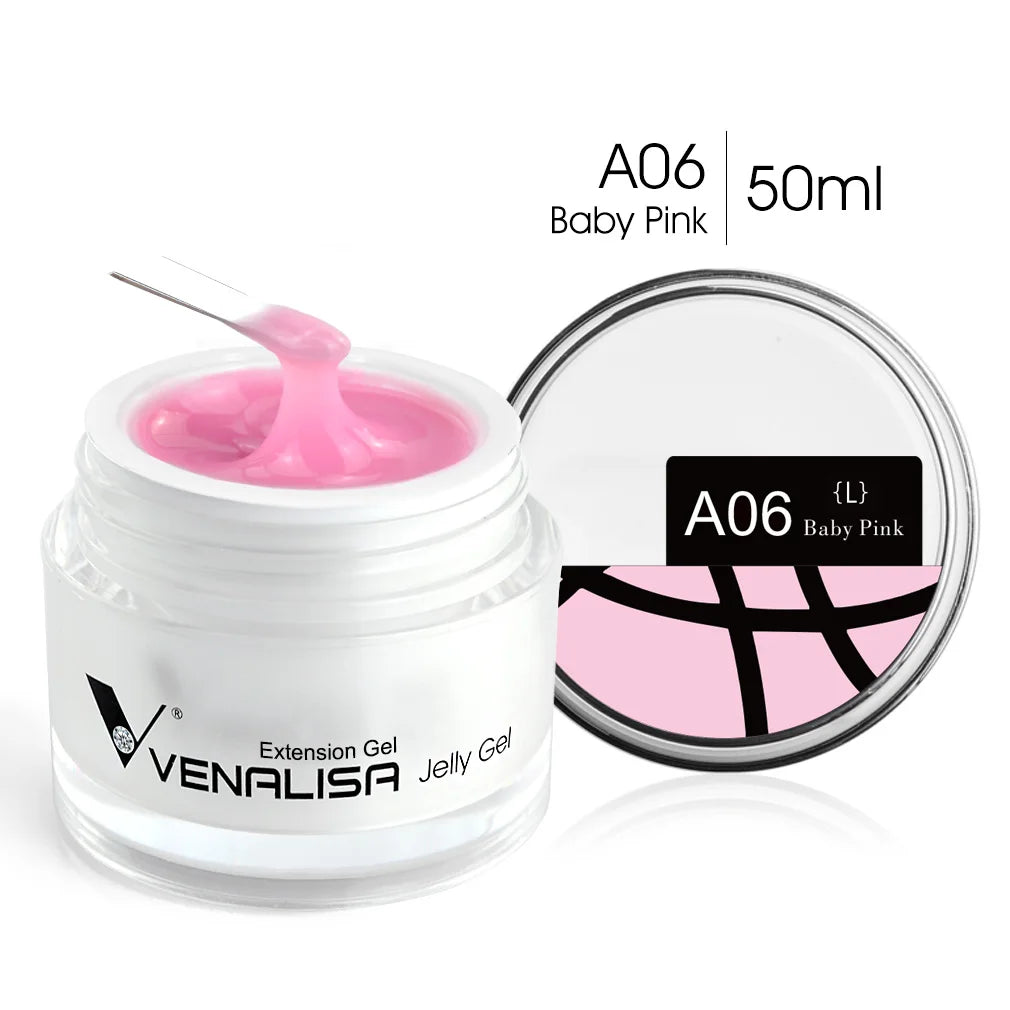 Venalisa Builder Jelly Gel – 50ml Rose Pink, Selbstglättend, UV/LED