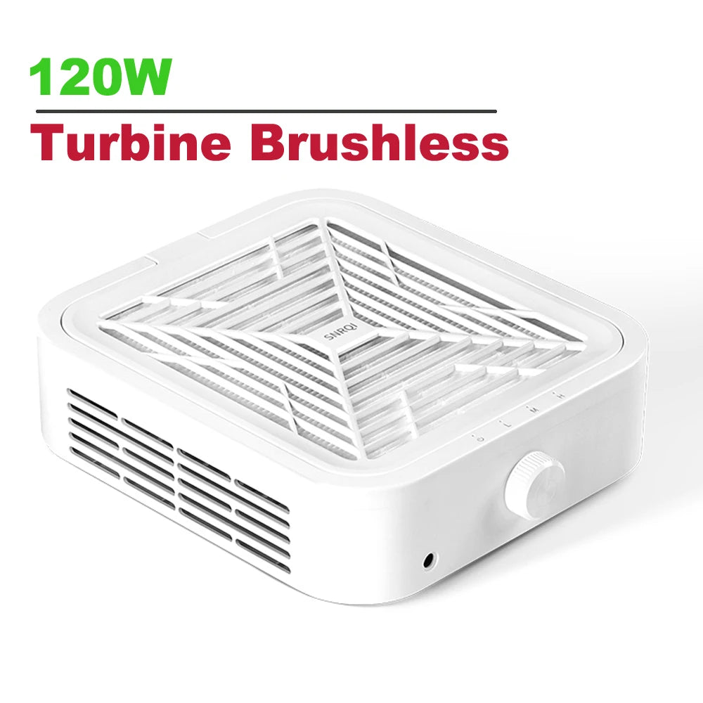 120 W Turbine Brushless Nagelstaubabsaugung – Profi Nail Dust Collector mit starker Saugkraft & herausnehmbarem Filter