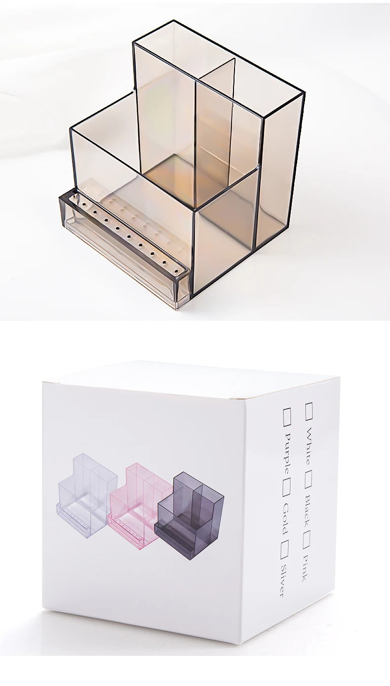 Acryl Organizer für Nagelzubehör – Aufbewahrungsbox für Fräser, Bits & Werkzeuge