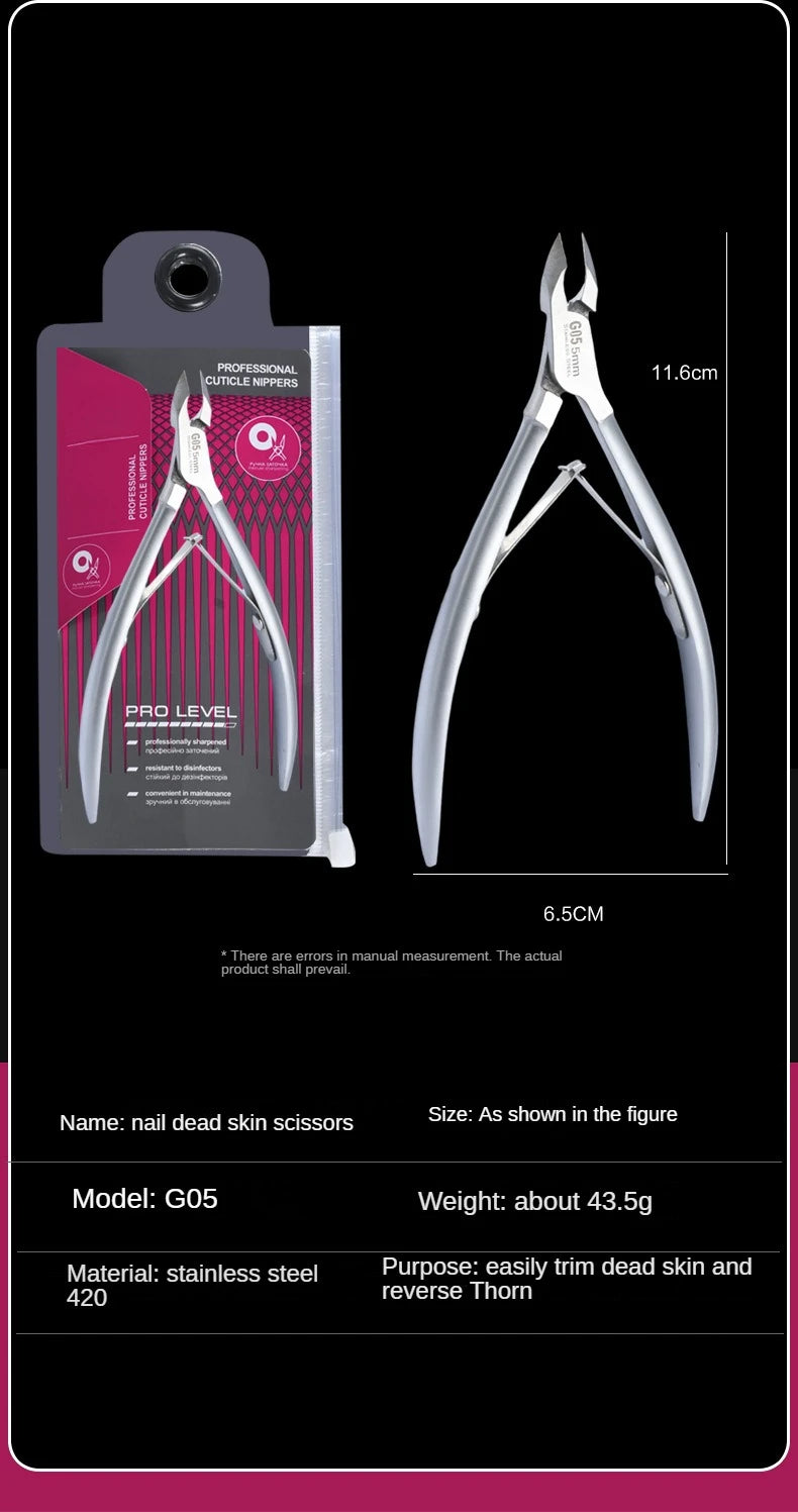 Profi Edelstahl-Nagelhautzange mit Feder – Für Finger- & Fußnägel