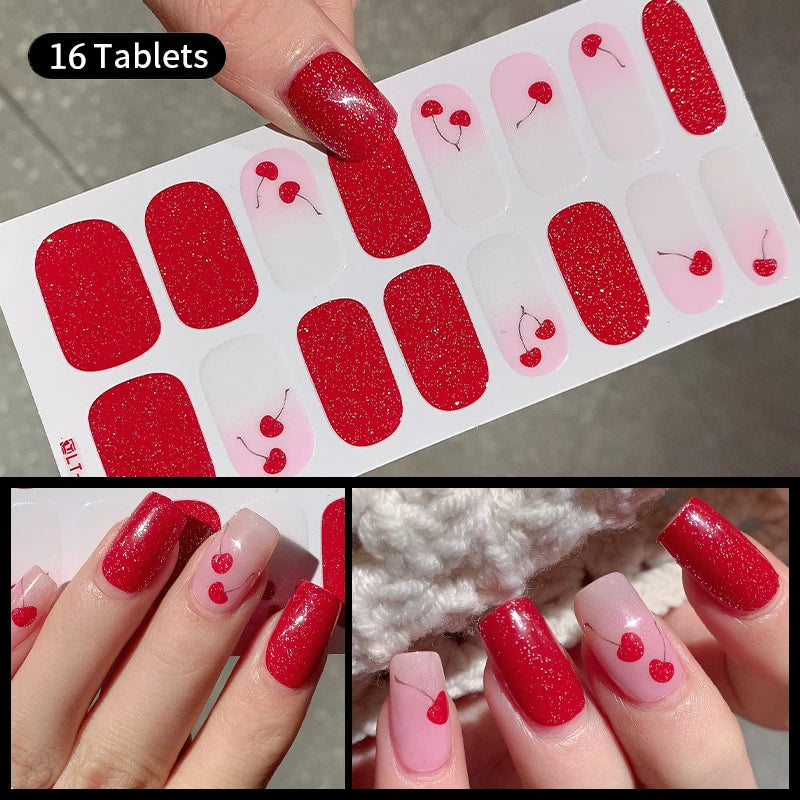 Fullcover Nail Sticker – Modische selbstklebende Nagelfolien mit Glitzer 2.
