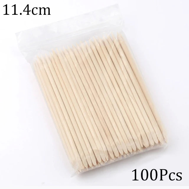 Maniküre Holzstäbchen – 50/100 Stk Orange Wood Sticks für Nagelpflege