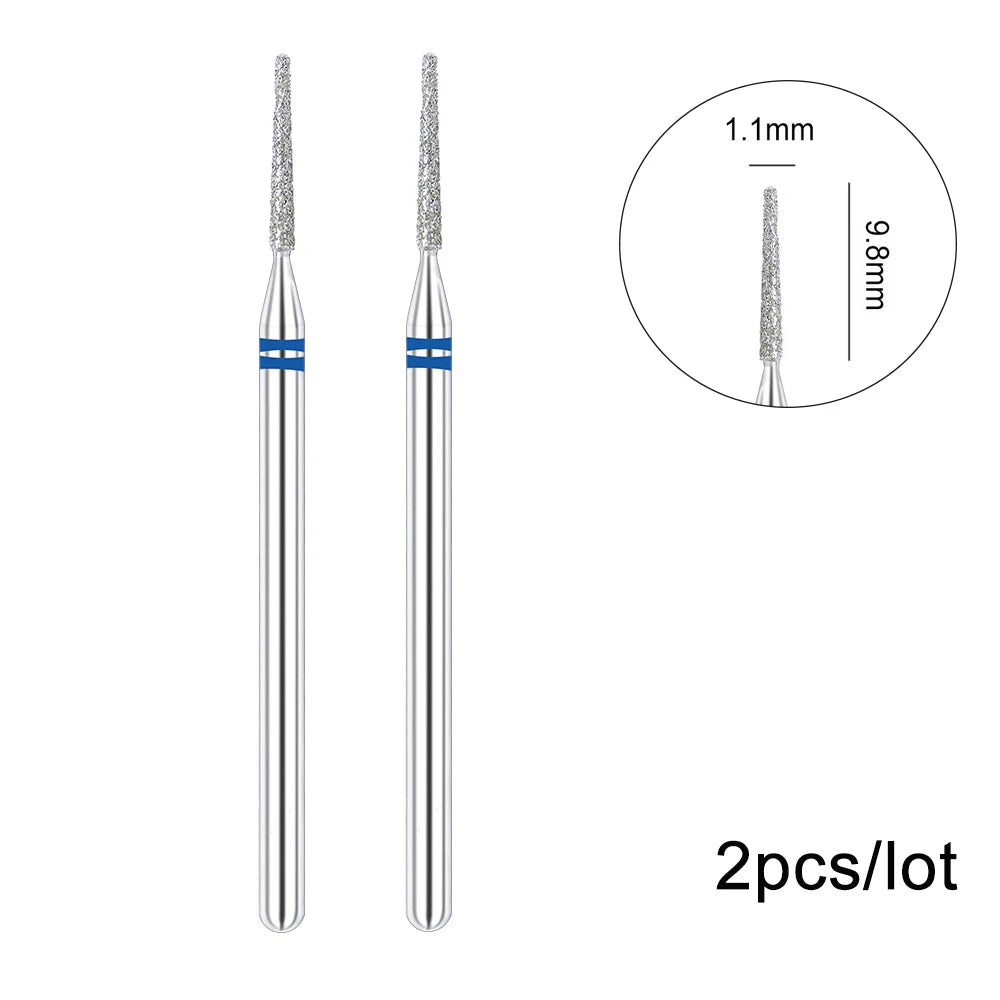 2er-Set Diamant-Fräserbits – Flammenform für Nagelhaut & Gellack (3/32", Profi-Qualität)