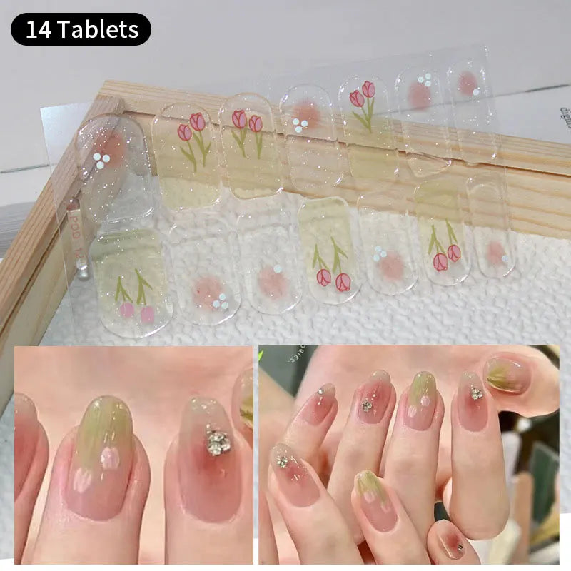 Fullcover Nail Sticker – Modische selbstklebende Nagelfolien mit Glitzer 2.