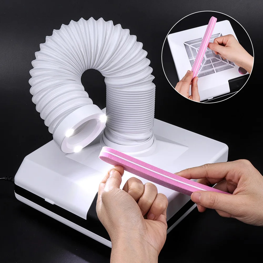60W Nagelstaubabsaugung mit flexibler Schlauchdüse – Profi Staubsauger für Maniküre & Pediküre