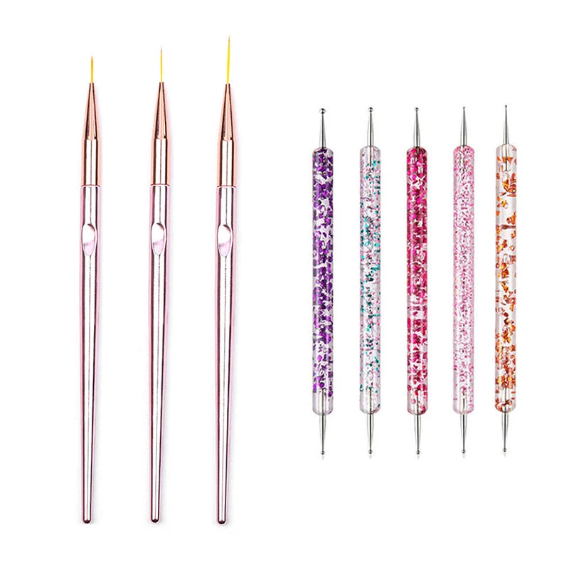 Nail Art Pinselset – 5/20 Stk für Malerei, Dotting, Liner & Acryl-Gel