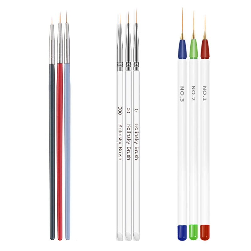 Nail Art Pinselset – 5/20 Stk für Malerei, Dotting, Liner & Acryl-Gel
