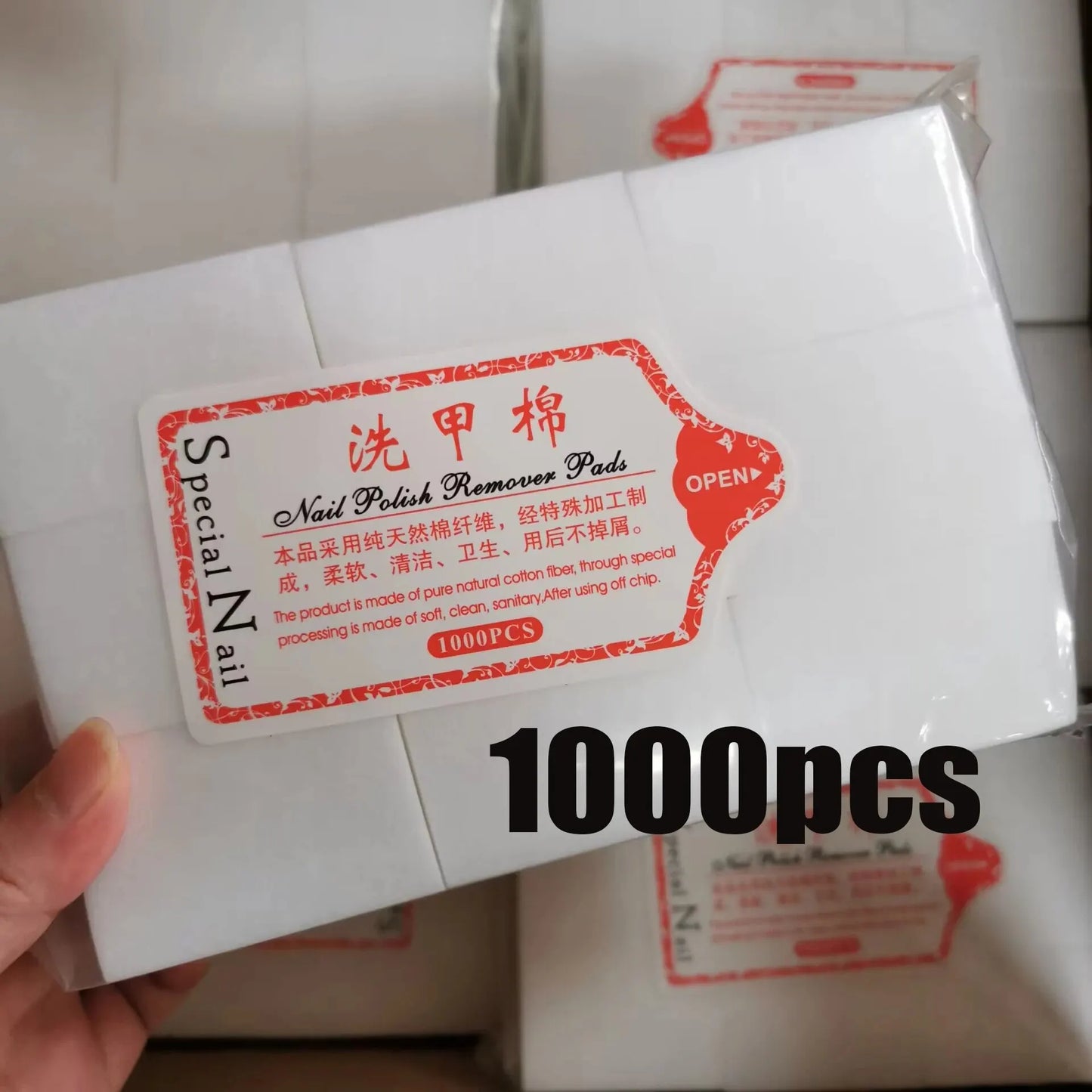 Fusselfreie Wattepads aus Baumwolle – 600/1000 Stück | Profi Nail Wipes