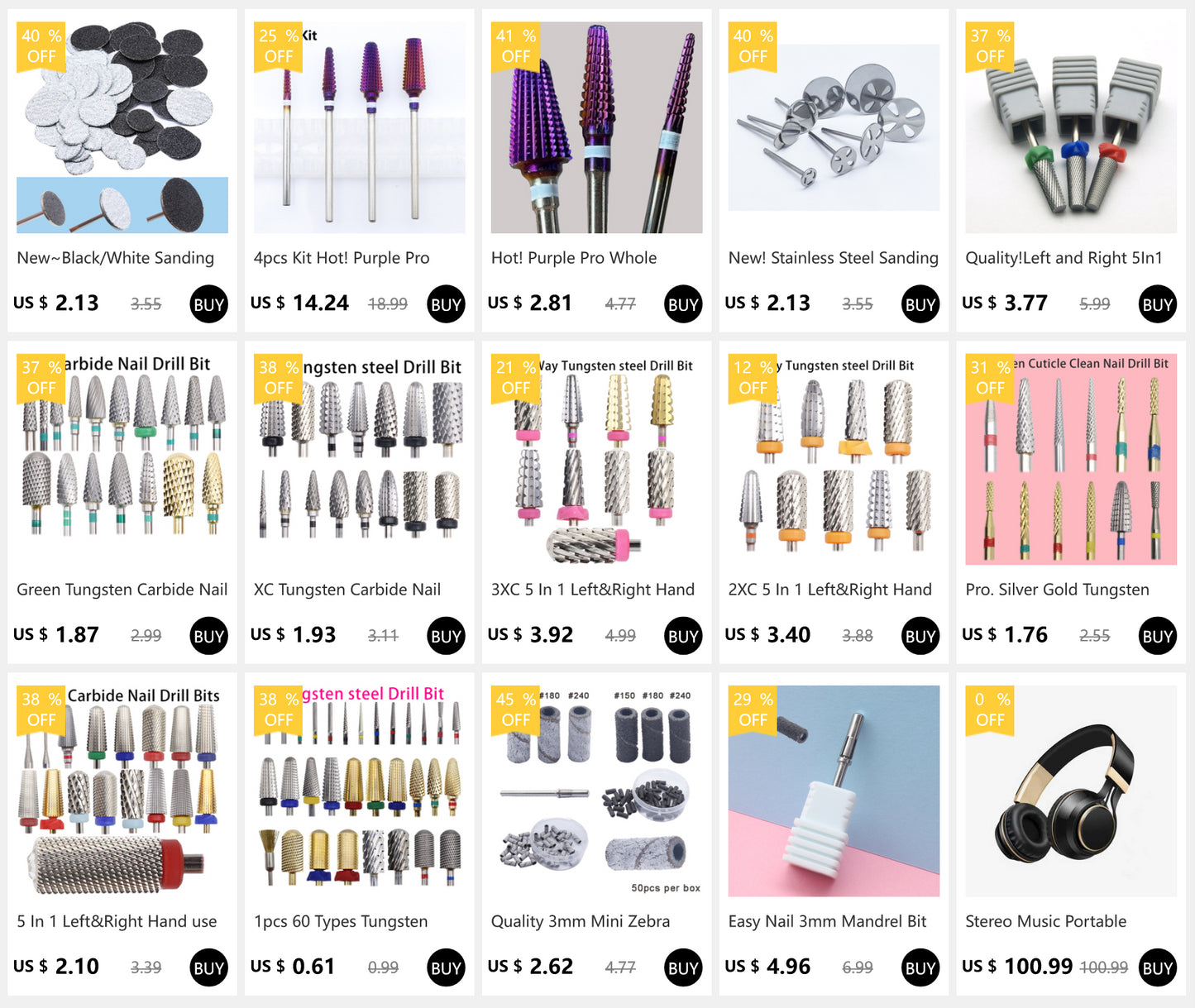 1pcs Random color Nail Drill Brush Electric 2.35mm Machine Professional Nail Art Drill Bit Cleaning Manicure Drills Accessories