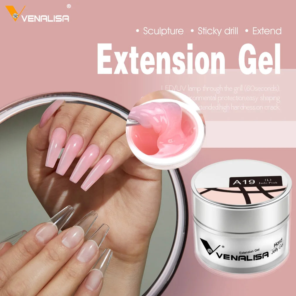 Venalisa Builder Jelly Gel – 50ml Rose Pink, Selbstglättend, UV/LED
