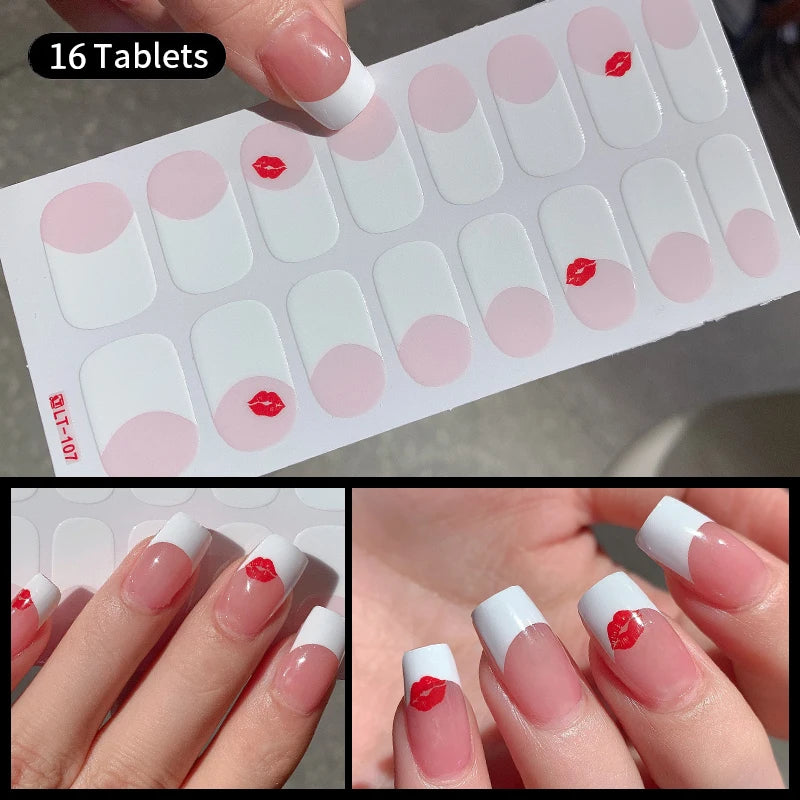 Fullcover Nail Sticker – Modische selbstklebende Nagelfolien mit Glitzer 2.