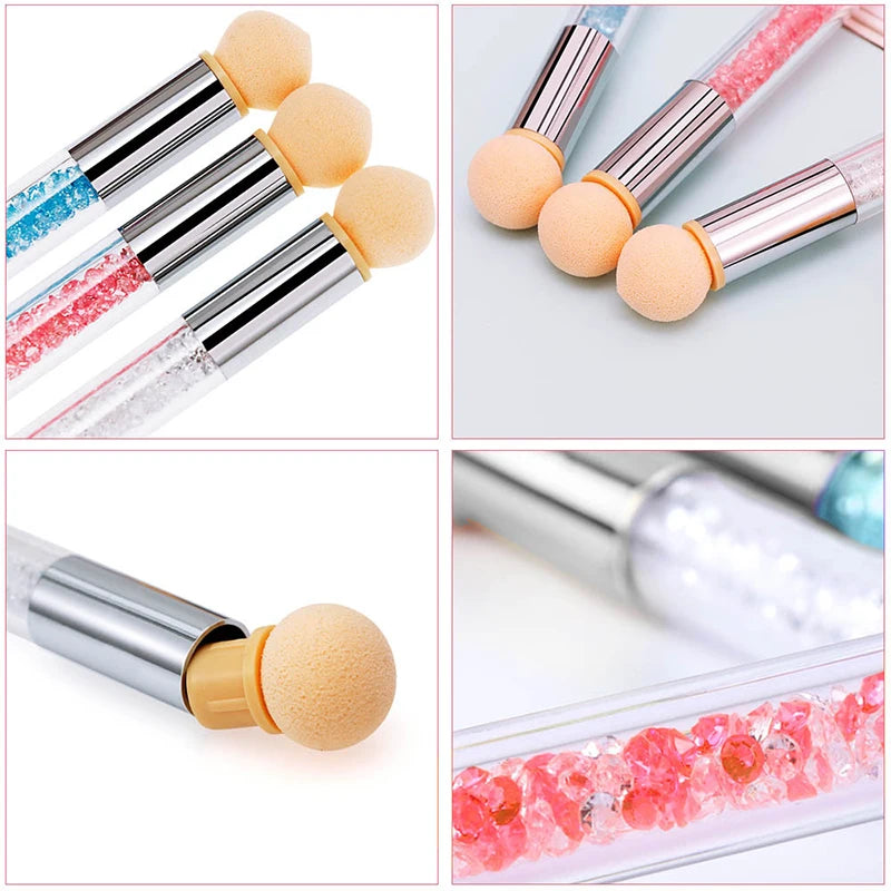 Sponge Pen für Nail Art – mit Ersatzköpfen für Farbverlauf, Glitzer & Puder