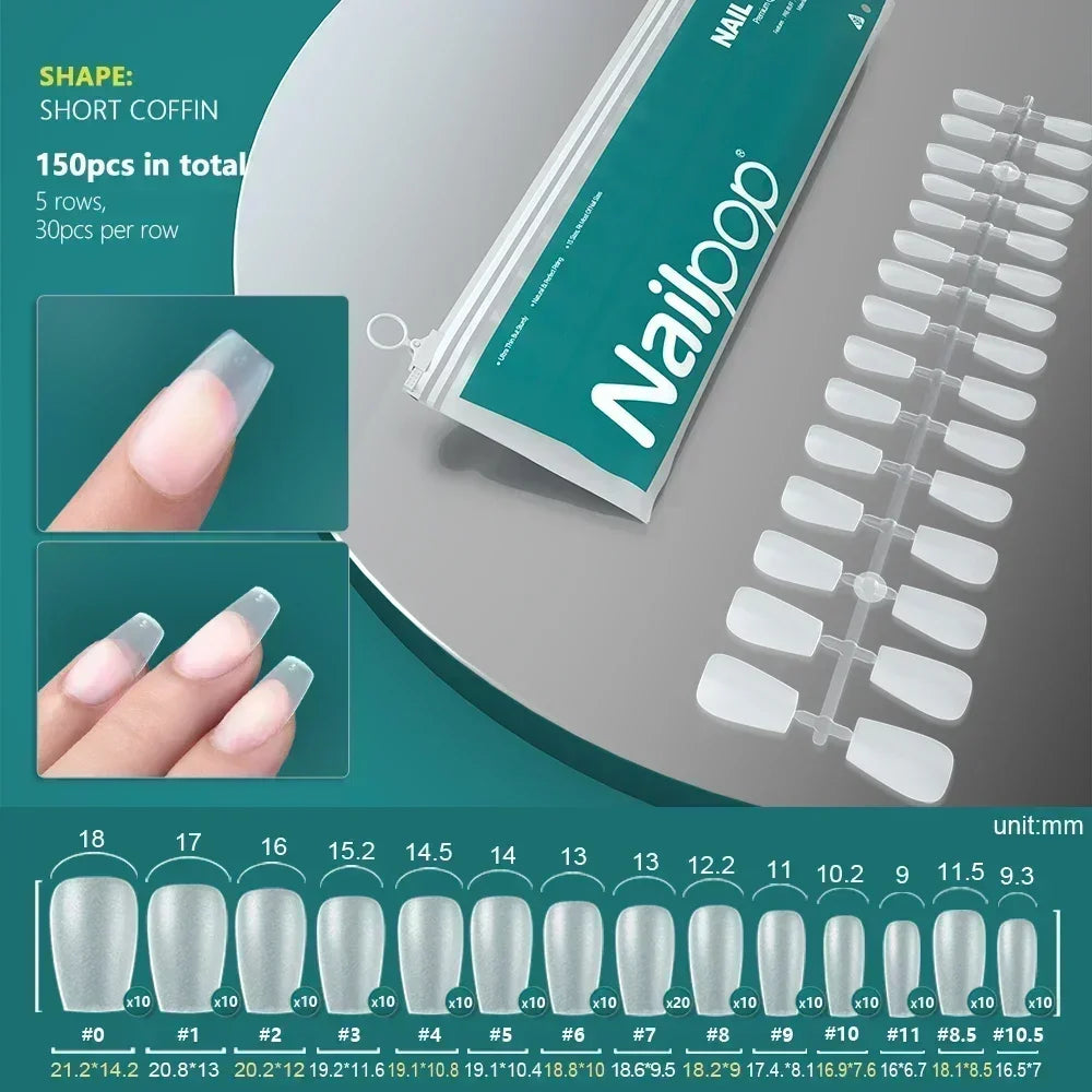 Nageltips, Soft Gel Tips, Full Cover Nägel, Press On Nails, Fake Nails, Nagelverlängerung, NAILPOP