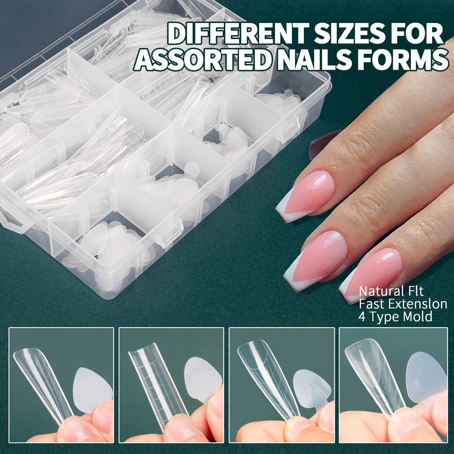 Nailpop Duet System Dual Form Set – Wiederverwendbare Formen für French Maniküre, Square & Almond Shape