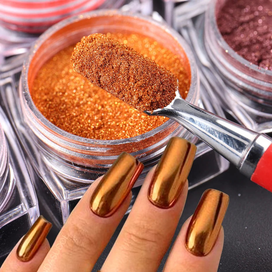 36er-Set Chrome-Pigmente – Superhelle Metallic Mirror Powder für Nailart