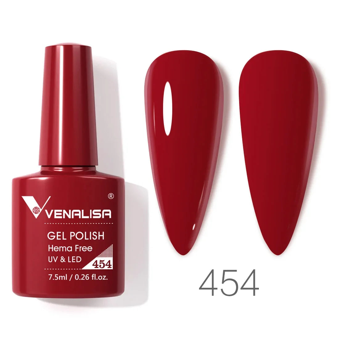 Venalisa Glitter Gel Polish – 7,5ml Rot, HEMA-frei, UV/LED, Semi-Permanent 1.