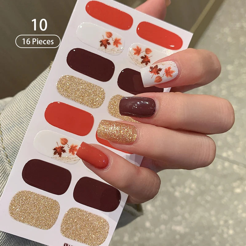 Fullcover Nail Sticker – Modische selbstklebende Nagelfolien mit Glitzer 2.