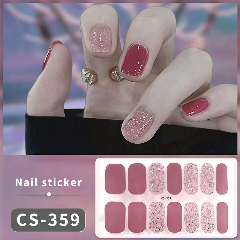 Fullcover Nail Sticker – Modische selbstklebende Nagelfolien mit Glitzer 2.