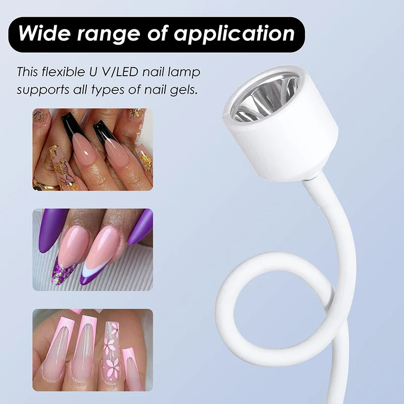 Mini UV/LED Nagellampe – faltbare USB-Tischlampe zum Aushärten von Gellack