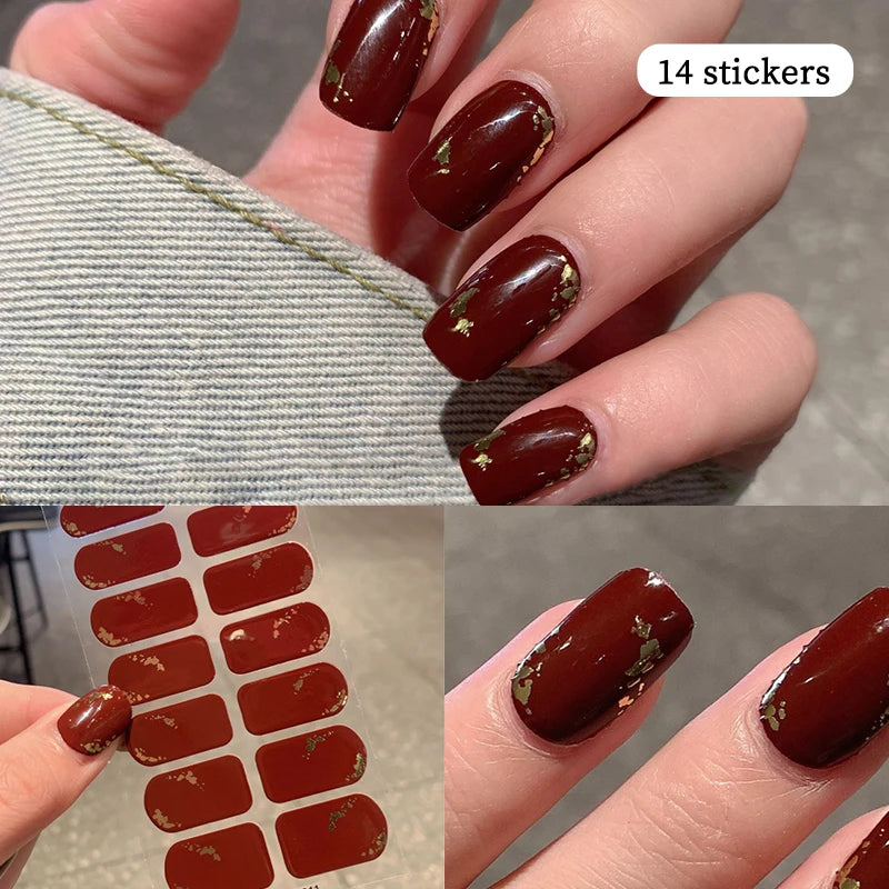 14-teilige Nagelfolien „Pastell Rainbow“ – Selbstklebende Full Cover Nail Wraps
