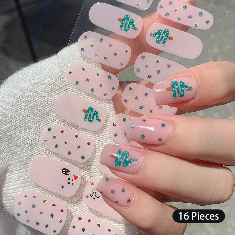 Fullcover Nail Sticker – Modische selbstklebende Nagelfolien mit Glitzer 2.