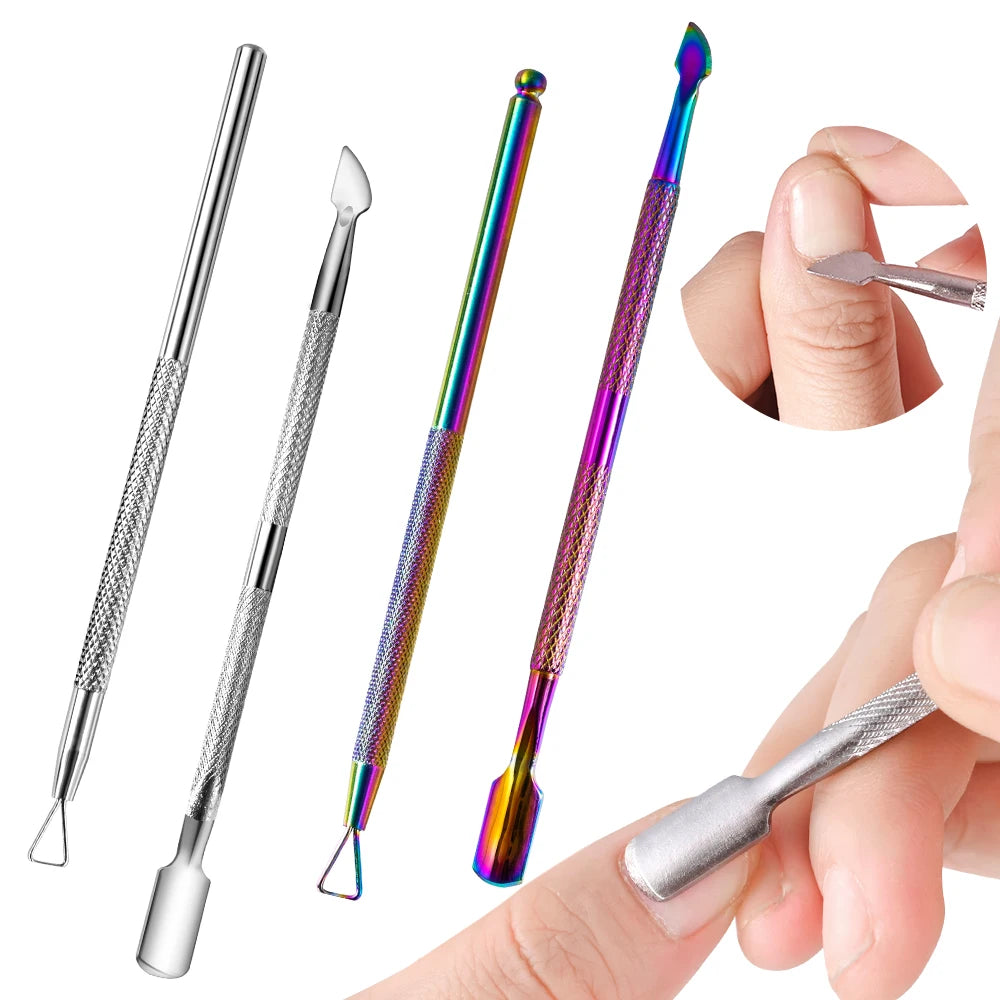 Dreieckiger Edelstahl-Gelentferner – Cuticle & Nagelhautschieber für UV-Gel & Nagelpflege