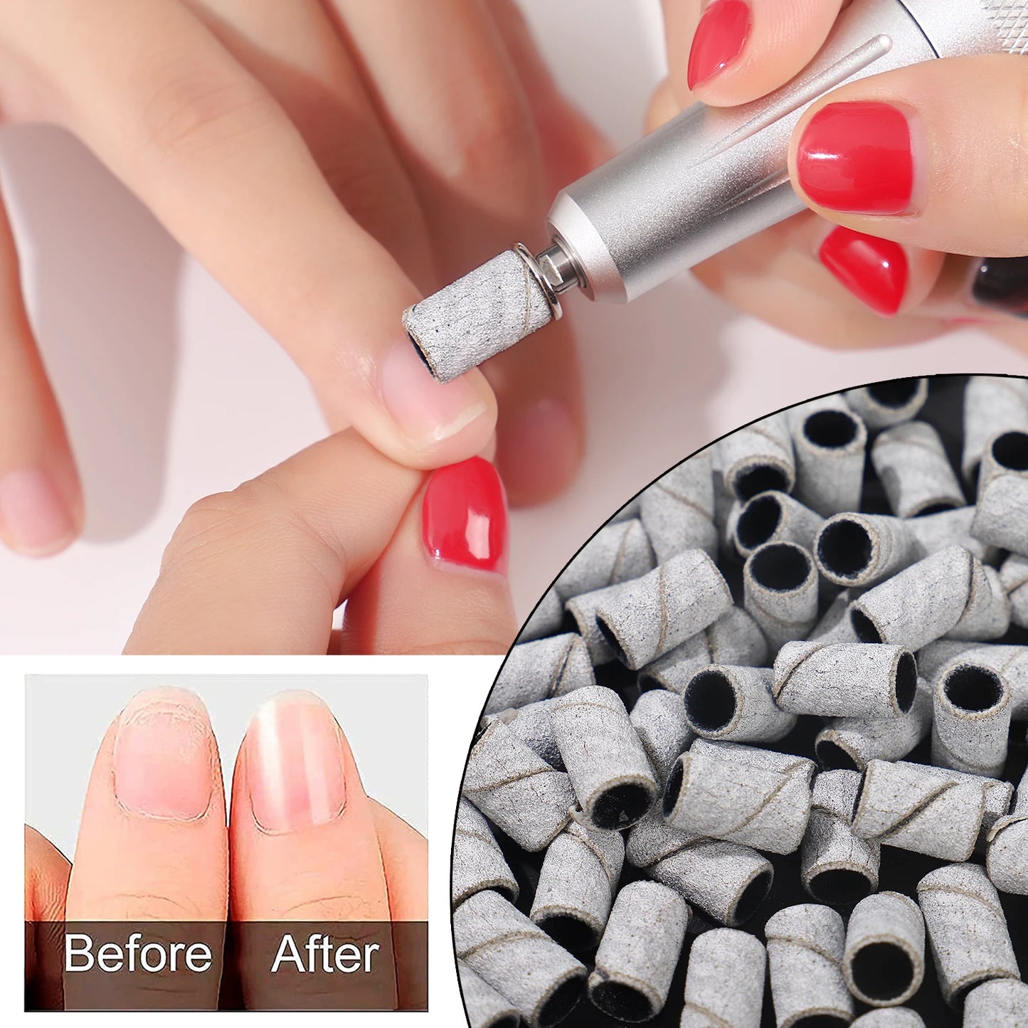 Zebra Schleifbänder 80#/150#/240# – Für Nagelfräser, Maniküre, Pediküre, Gelentfernung