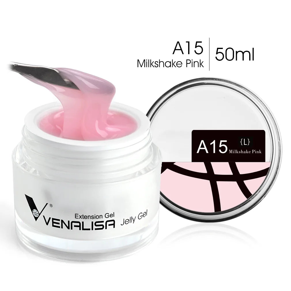 Venalisa Builder Jelly Gel – 50ml Rose Pink, Selbstglättend, UV/LED