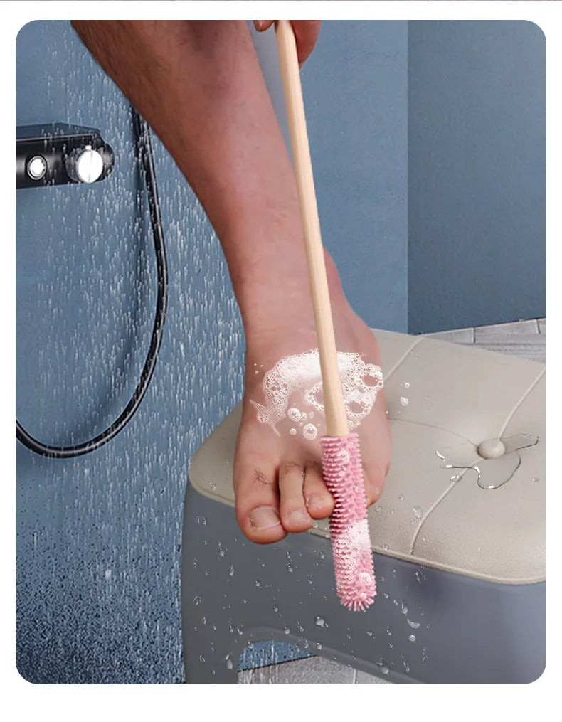 2er-Set Fußreinigungsbürsten mit langem Griff – Sanfte Peelingbürste für Dusche & Bad