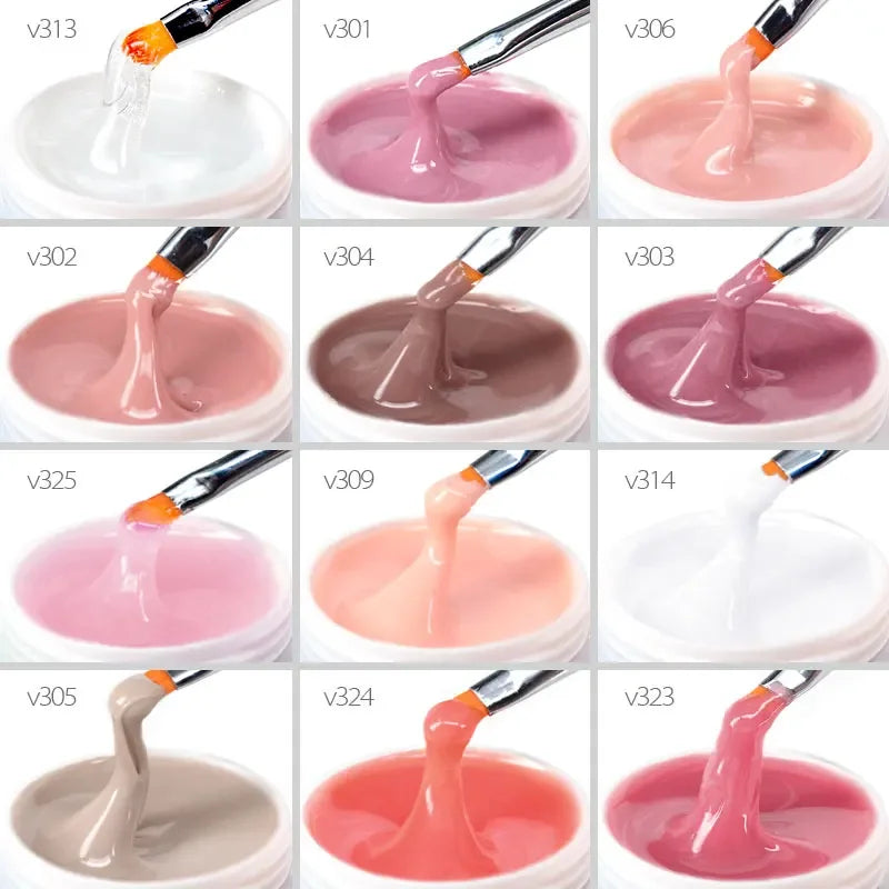 Venalisa 15ml UV Builder Gel – Cover Pink, Clear, Camouflage – für Nagelverlängerung & French
