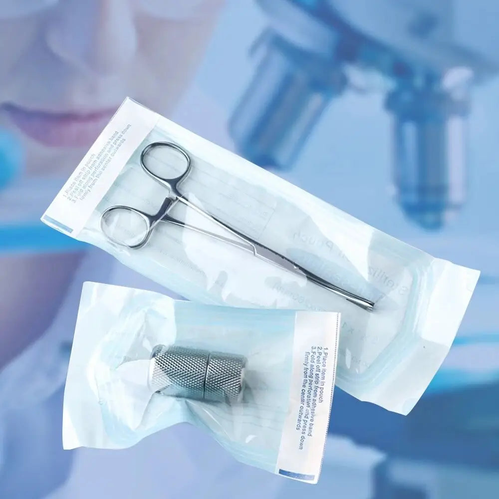 Sterilisationsbeutel 7 Größen – Selbstklebende Einwegbeutel (20/50/200 Stück) für Tattoo, Dental, Nagelzubehör