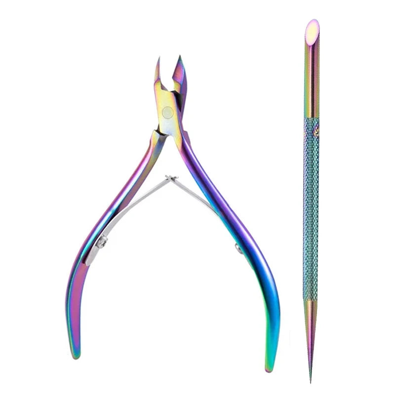 Nagelhautpflege-Set – Edelstahlzange, Schieber & Cutter für Maniküre & Pediküre