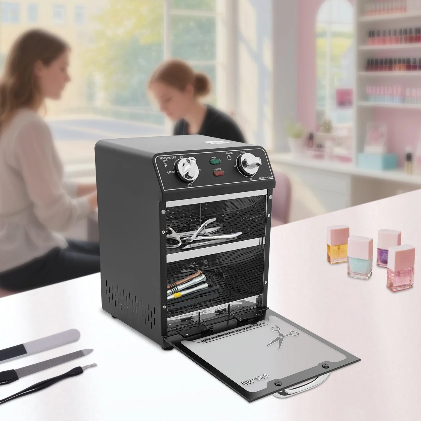 Professioneller Trockensterilisator 600W 220 °C – Hochtemperatur-Sterilisator für Nagel- & Fußpflegestudios