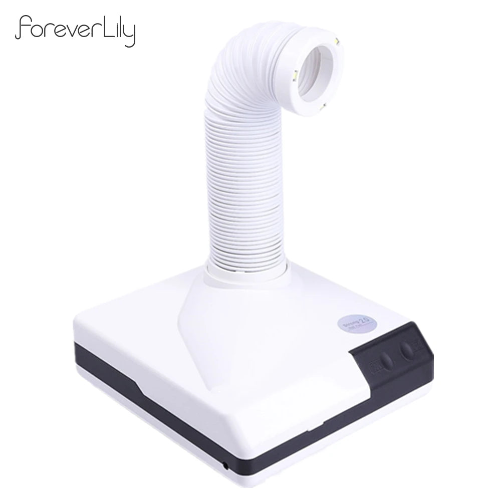 Foreverlily 60W Profi-Nagelstaubabsaugung mit flexibler Absaugarm | Doppelmodus & LED-Licht | Maniküre Staubsauger mit Schlauch