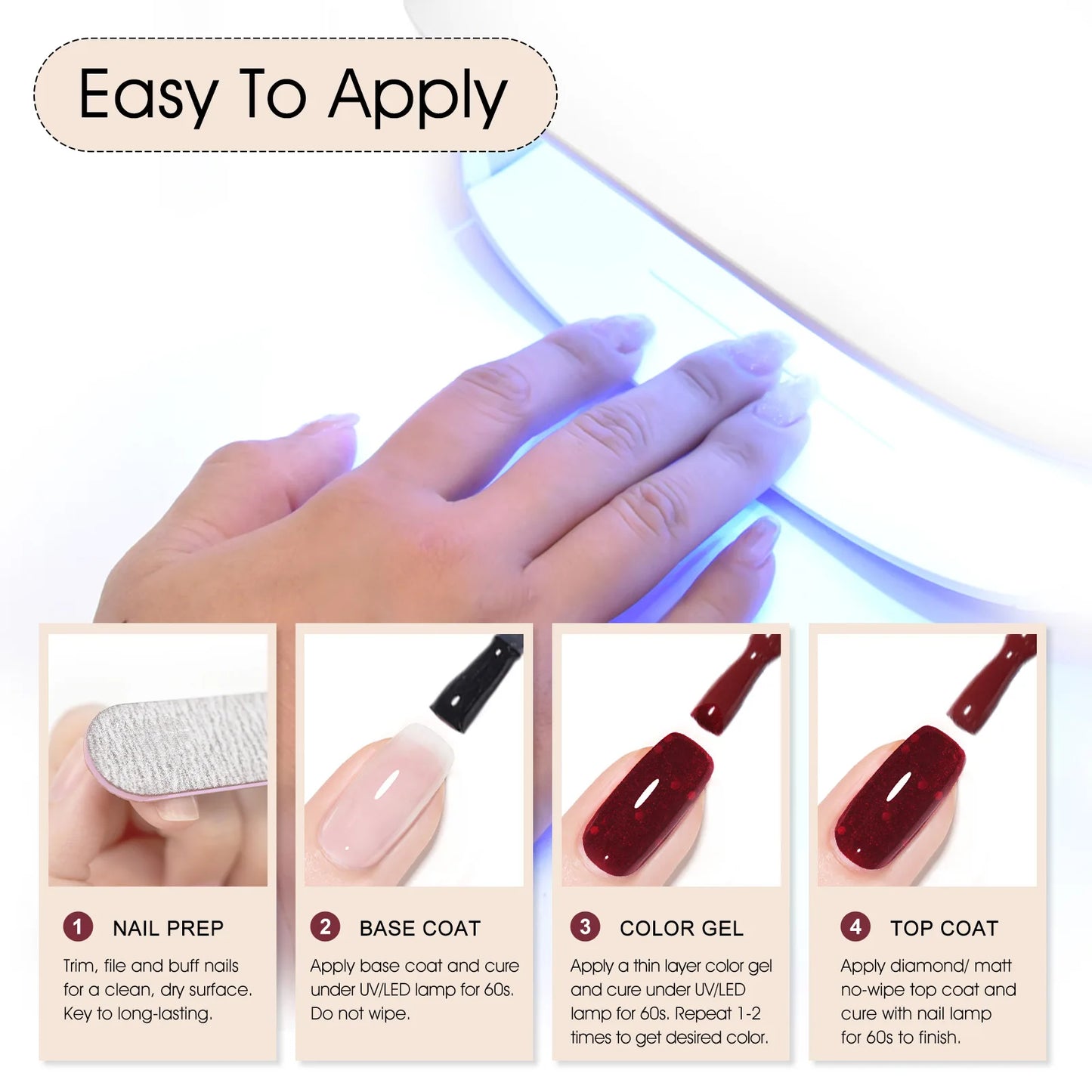 Venalisa Glitter Gel Polish – 7,5ml Rot, HEMA-frei, UV/LED, Semi-Permanent