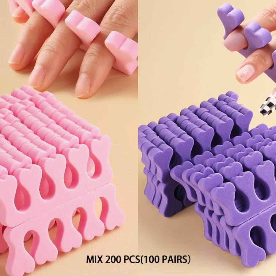 100/200 Stück Zehentrenner – Weiche Schwamm-Pads für Pediküre & Maniküre