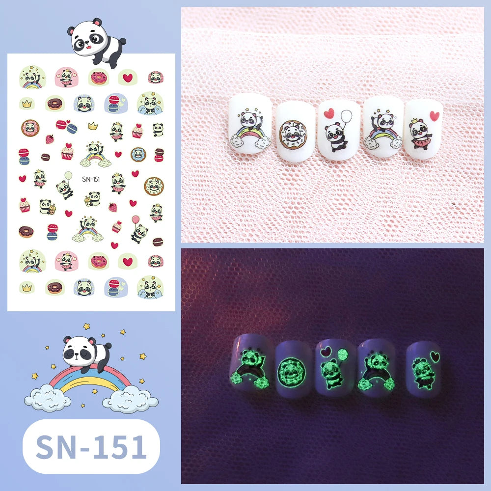 Leuchtende Kinder-Nagelsticker mit Tiermotiven – Glow-in-the-Dark Nail Art