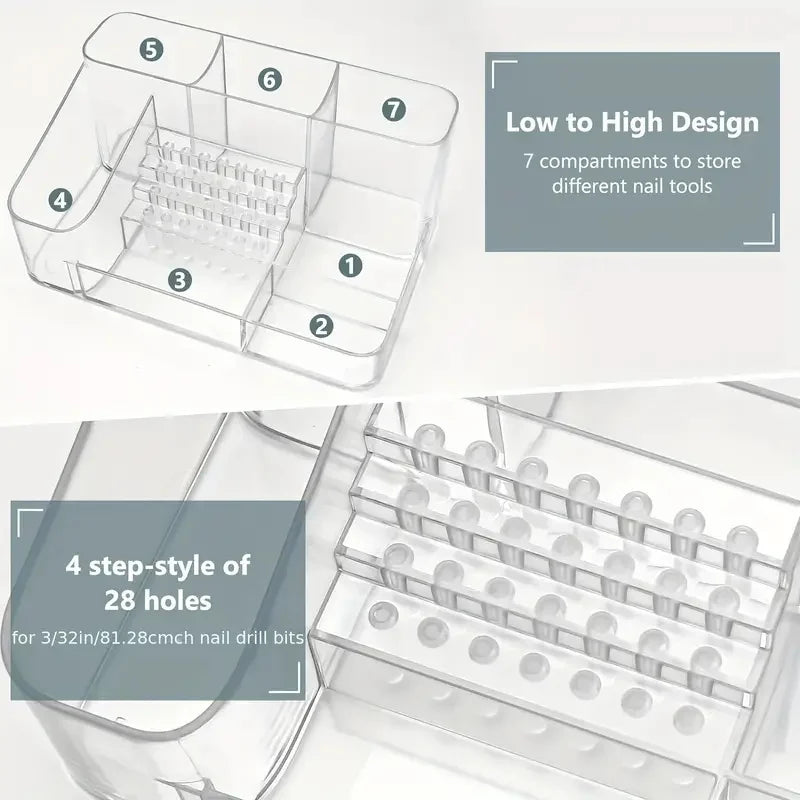 Nail Bit Halter mit 28 Löchern – Organizer für Fräser, Pinsel & Zubehör