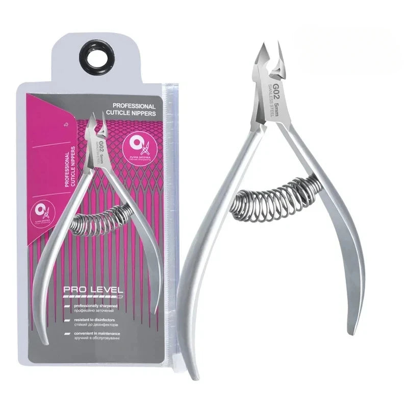 Profi Edelstahl-Nagelhautzange mit Feder – Für Finger- & Fußnägel