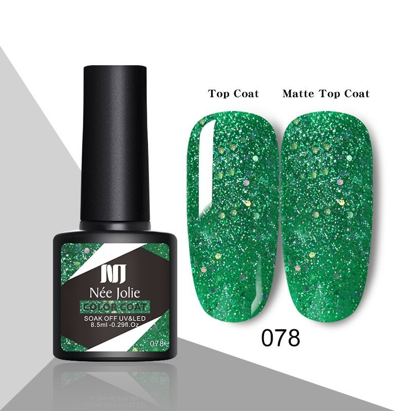 Glitzernder reflektierender Gel-Nagellack, Weihnachtsrot, UV