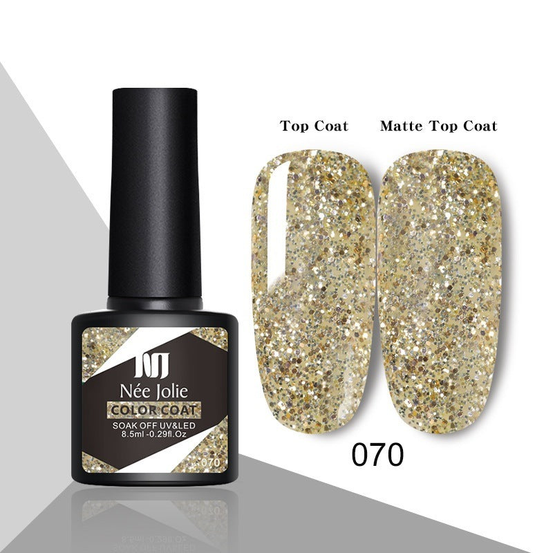 Glitzernder reflektierender Gel-Nagellack, Weihnachtsrot, UV