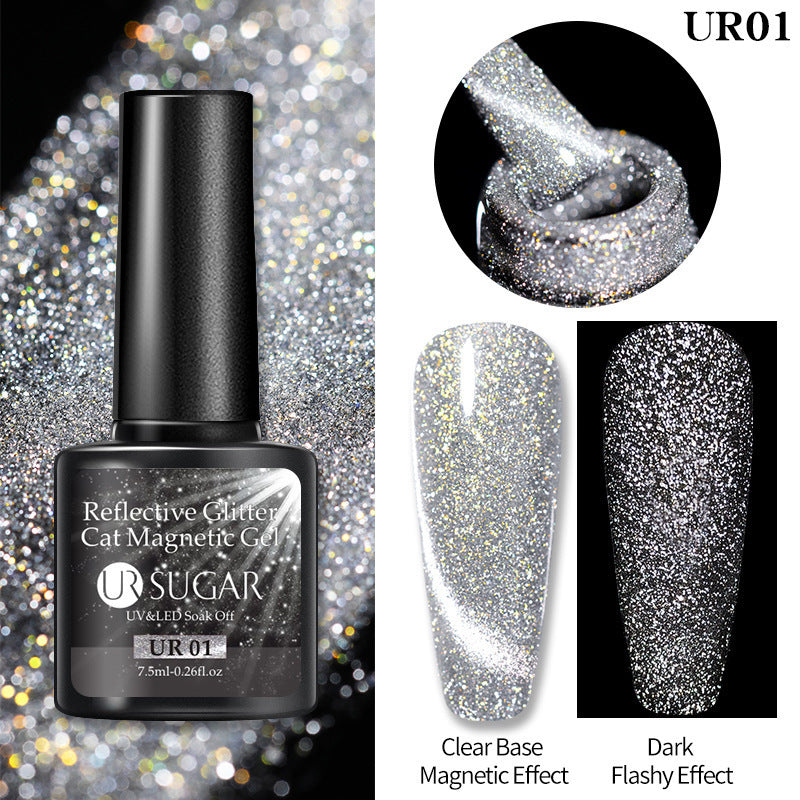 Laser Cat Eye Gel Nagellack Maniküre Crystal Diamond In The Debris Cat Eye Gel Polish
