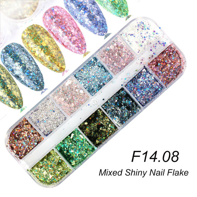 Nagel Gold und Silber Glitter Laser Pailletten