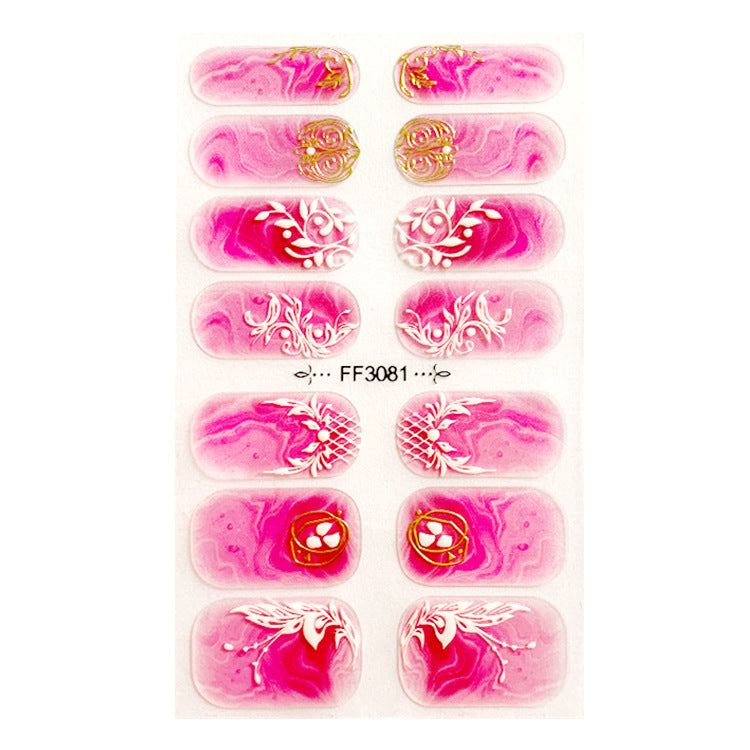 3D Kristall Nagelsticker – Selbstklebende Nail Wraps im Relief-Design